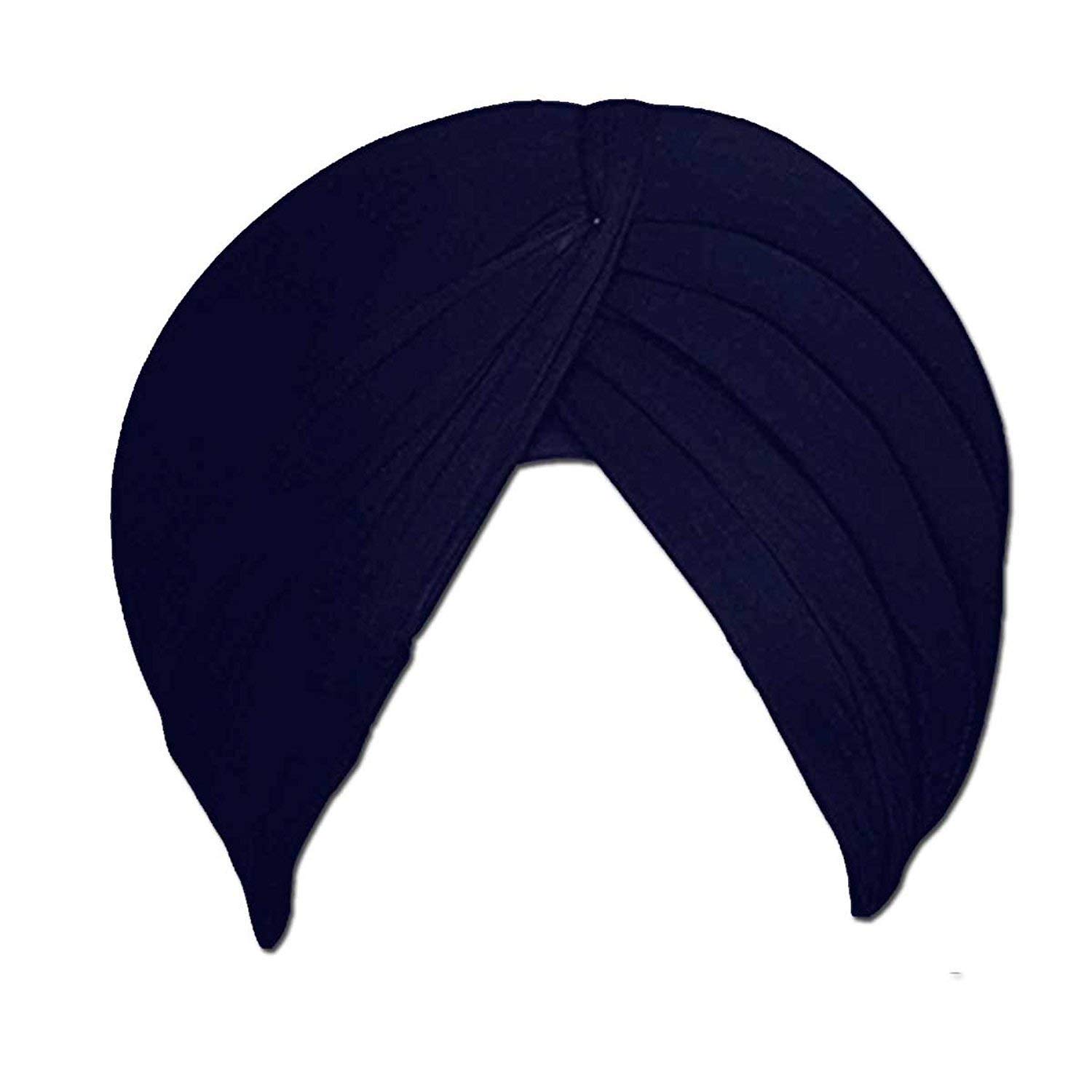 Indian Collectible - Turbante in cotone sikh da uomo, colore blu nave, 7 metri punjabi pagri (rubia Voile), Blu navy, M