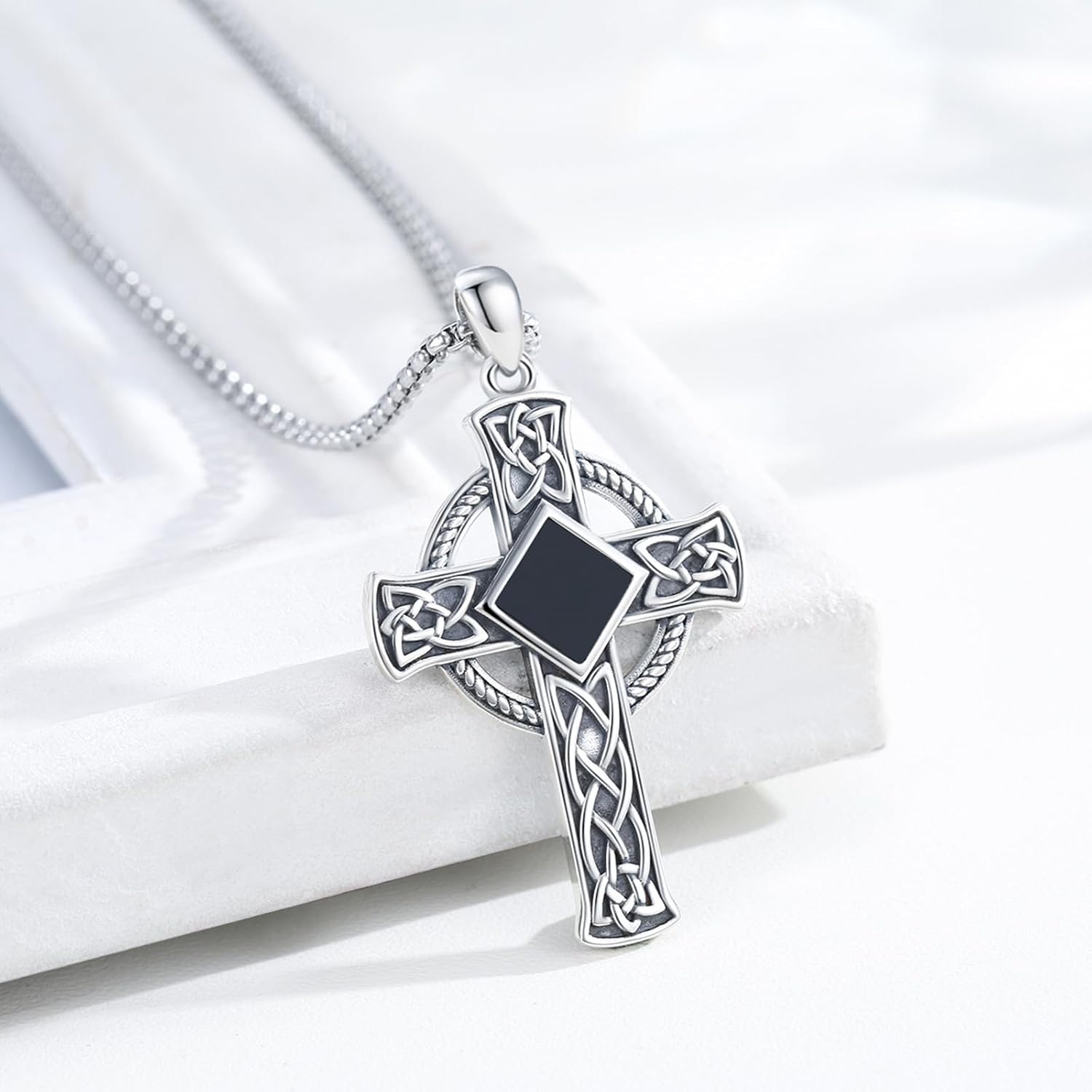 Cross Necklace 925 Sterling Silver Cross Religious Pendant Jewelry Gifts for Women Men - Image 2