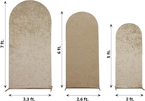 Miniatura 3 de Efavormart - Juego de 3 fundas para arco de boda de terciopelo aplastado verde esmeralda para soportes de fondo redondos - 5, 6, 7 pies