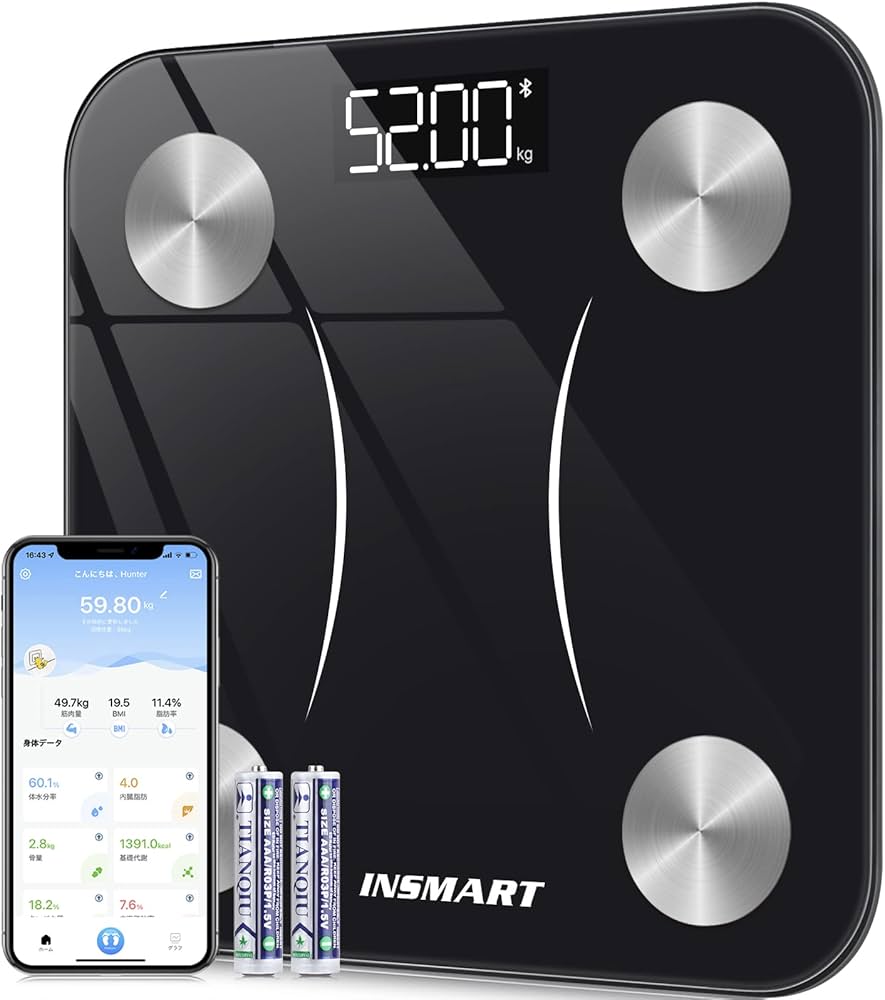 Amazon.co.jp: 【体重計】INSMART 体脂肪計・体組成計 16項目測定可能