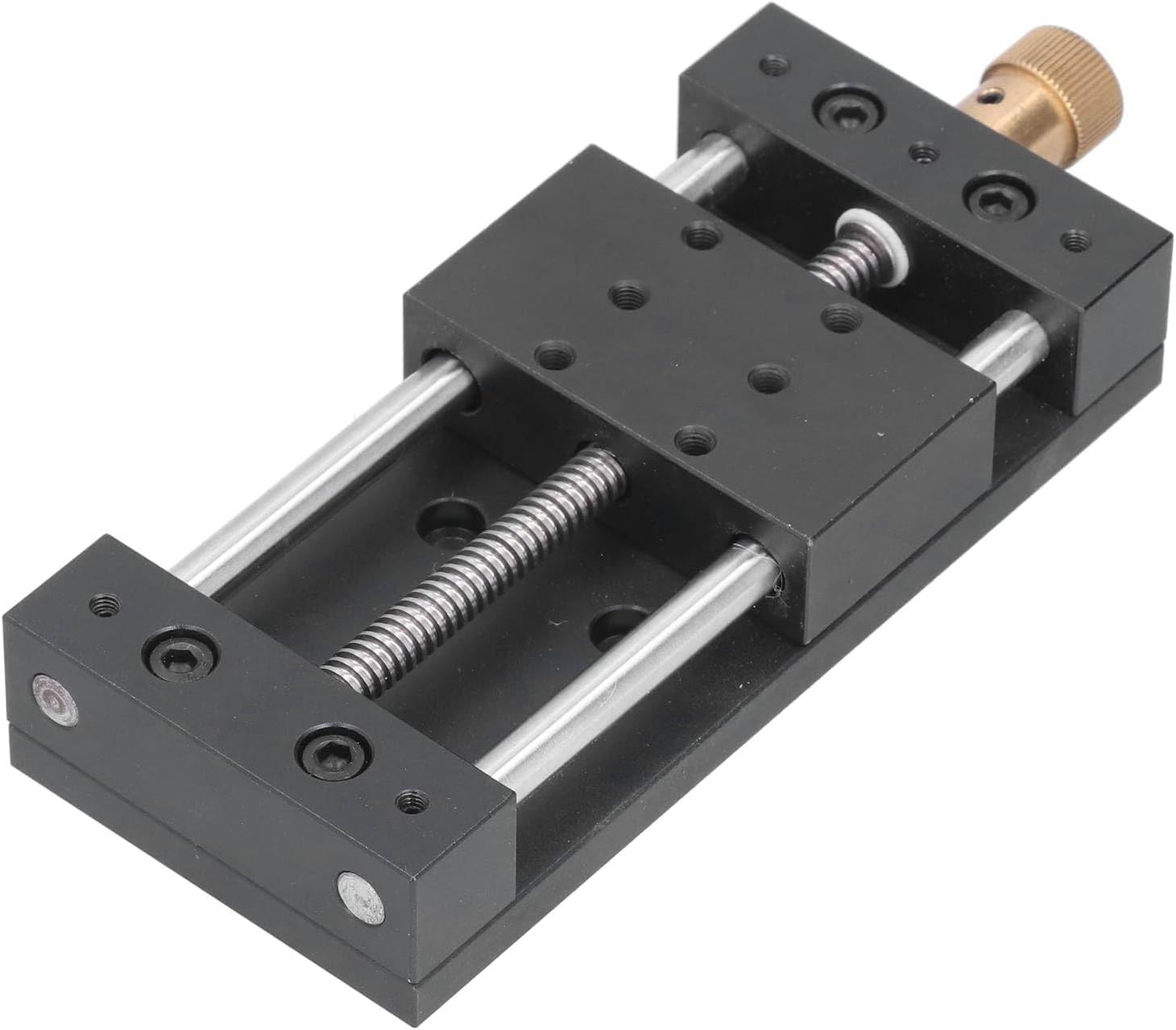 Linear Stage, Aluminium Alloy High Accuracy Linear Stage Actuator, Stroke Range 75mm / 3in Manual Sliding Table Linear Rail Stage with Base, Manual Translation Displacement Station