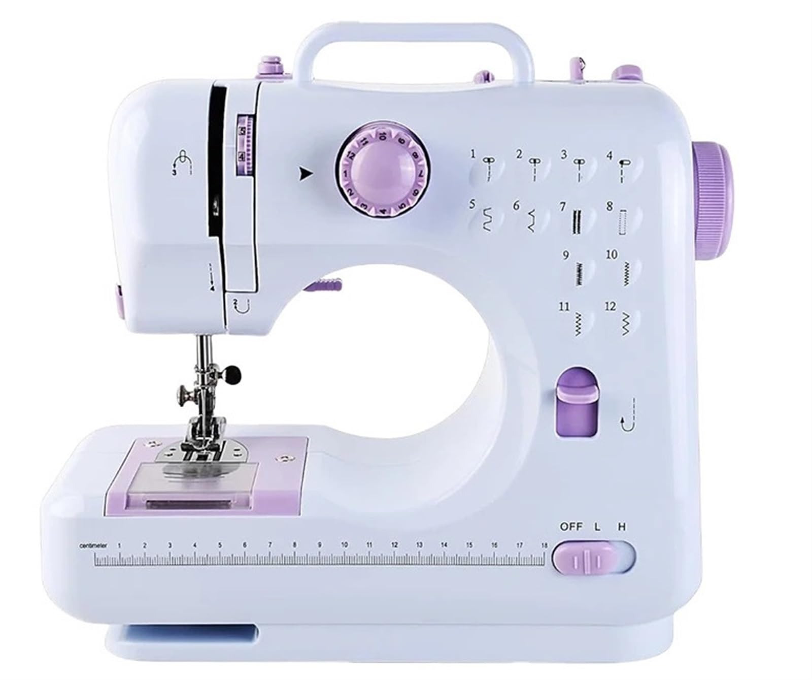 Edede One Color Sewing Machine, Portable Sewing Machine 12 Built-In Stitches Crafting Mending Machine With Foot Pedal Travel Sewing Machines For Beginners
