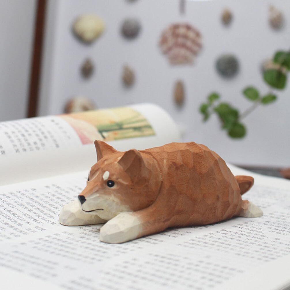 Amazon.co.jp: ZNUJS(さちえ) Diyの木の装飾品 木の犬像 小さな犬の像