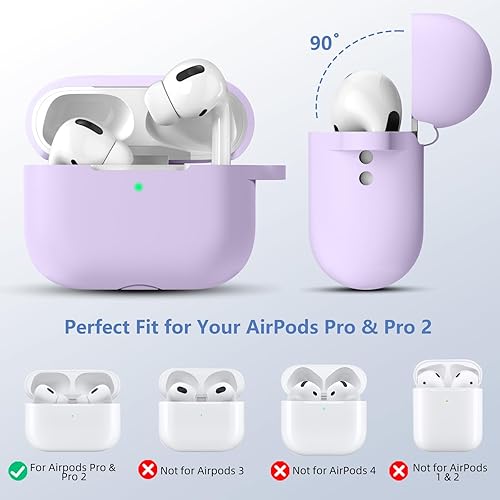 Miniatura 2 de Funda para Airpods Pro 2 con kit de limpieza, funda protectora completa de silicona suave para AirPods Pro para mujeres y hombres, compatible con