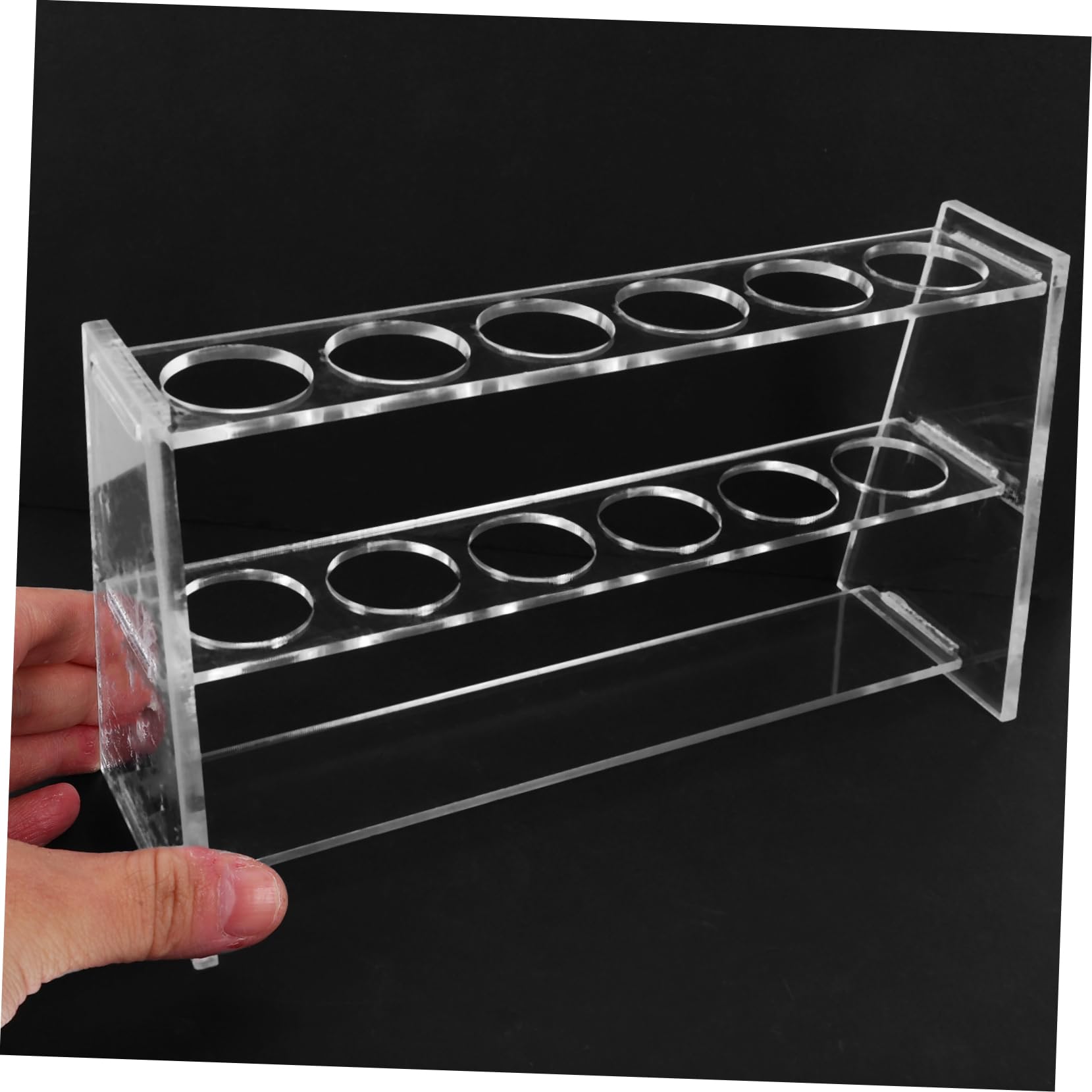 SOLUSTRE Portable Acrylic Test Tube Rack 6 Holes Tube Organizer for Scientific Use