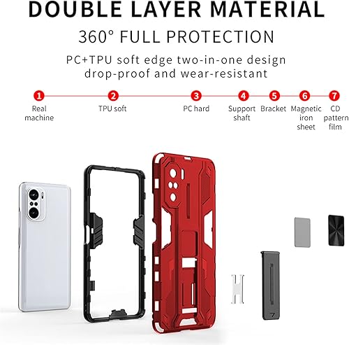 Miniatura 4 de Asuwish Funda de teléfono para Xiaomi Poco F3Mi 11iMi 11XMi11X Pro con cubierta protectora de pantalla de vidrio templado y teléfono celular delgado
