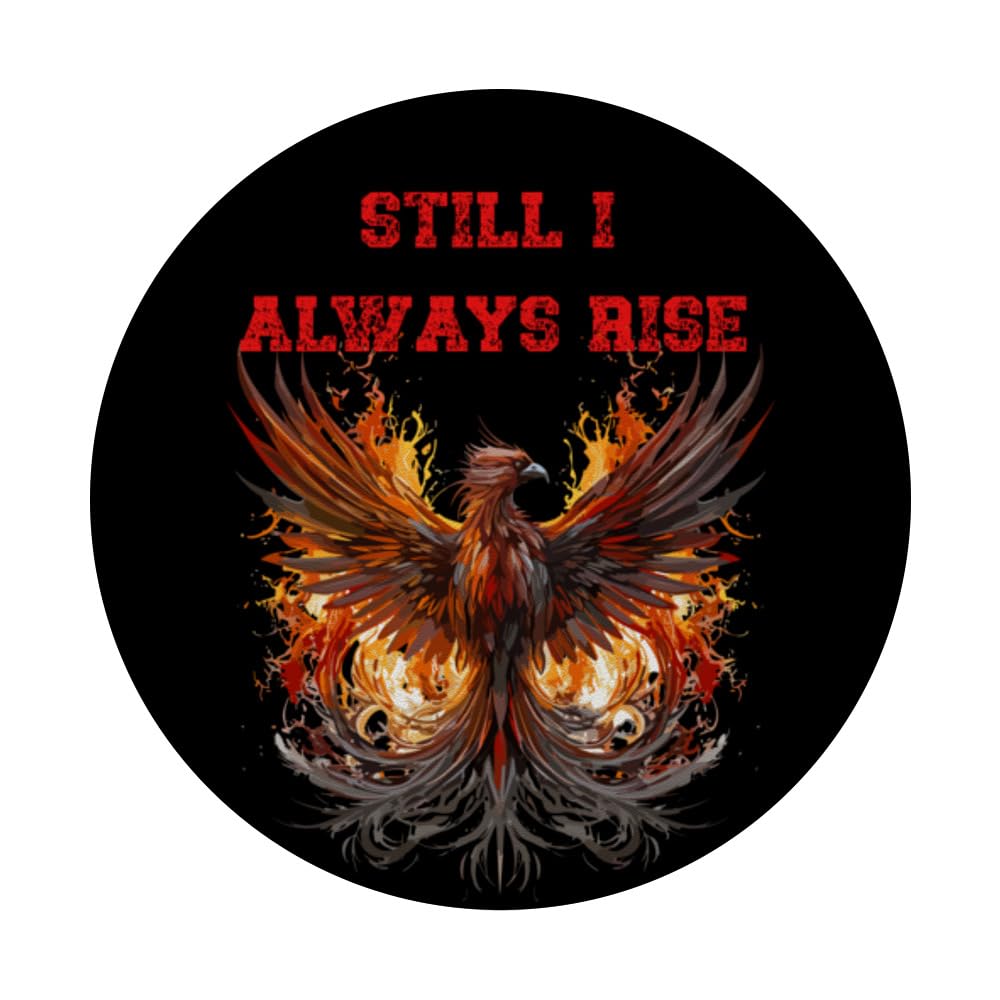 Phoenix Rising Renewal Resurrection Rebirth New Beginning PopSockets Swappable PopGrip, Black - Image 3