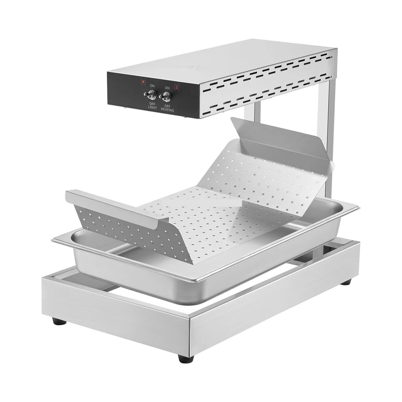 Réchauffeur Électrique D'affichage De Frites 750W, Lampe Chauffante Commerciale For Aliments, For Buffet, Cuisine, Restaurant, Chauffe-puces Assure Une Chaleur Constante