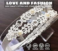 Vista 2 de DANMY Diadema súper elástica para bebé,Banda de pelo de encaje de algodón para niños,Conjunto de accesorios para el cabello de turbante suave