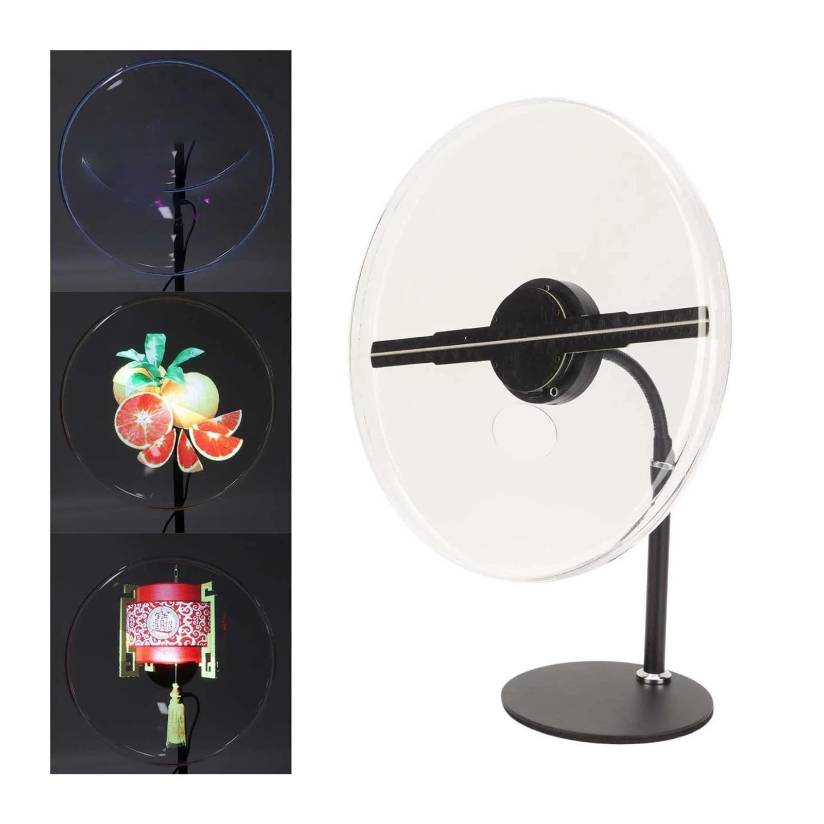 Wentylator z wyświetlaczem reklamowym holograficznym, wbudowana karta pamięci 16 GB, holograficzny projektor wideo, 256 diod LED 3D