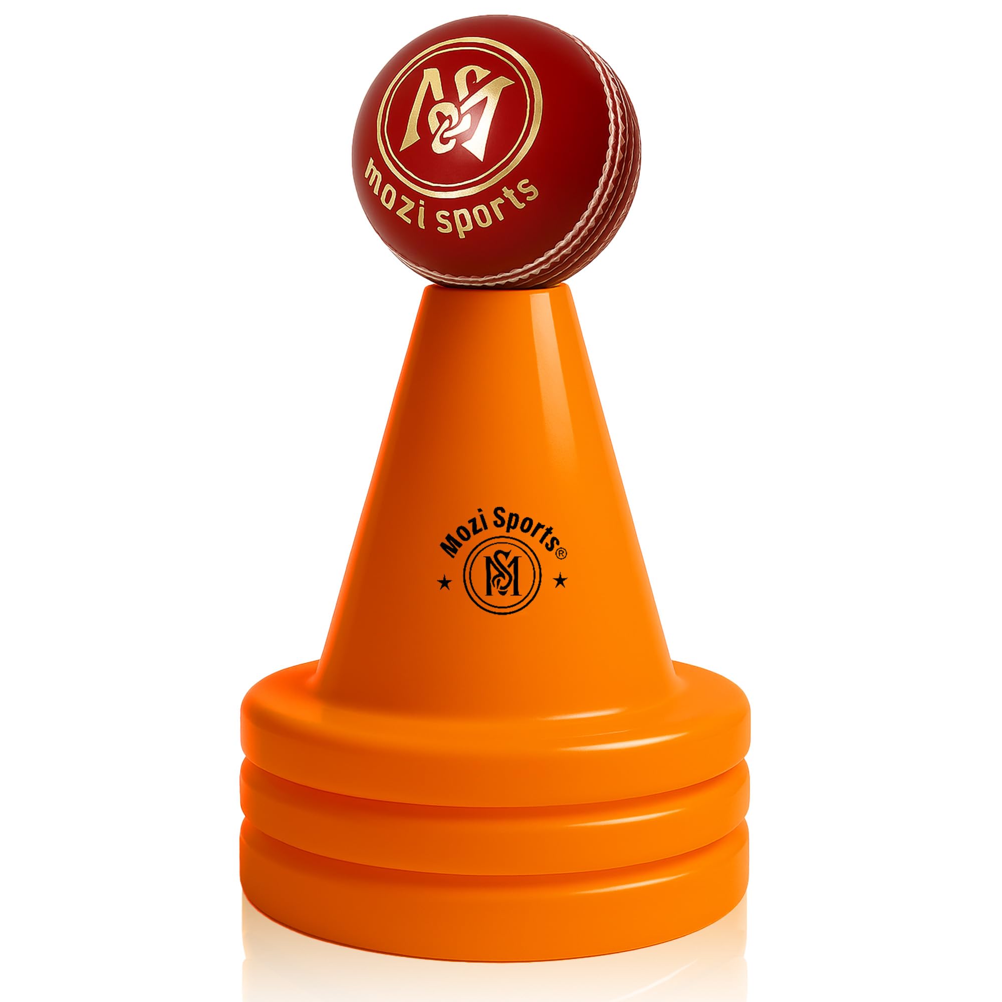 Mozi Sports Cricket Batting Tee – Durable Plastic Practice Stand for Cricket Training & Coaching – Stable Design for Indoor & Outdoor Cricket Accessories (Orange)