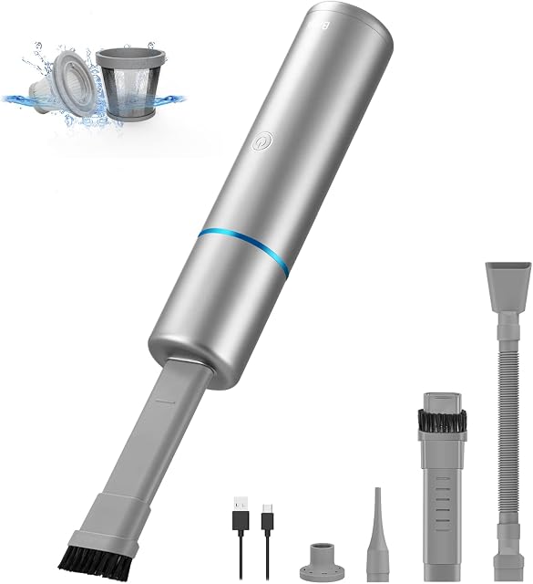 Brigii 3 in 1 Handheld Vacuum Cleaner, Cordless Car Vacuum for Small Messes, Hand Vacuum & Air Duster & Hand Pump, Mini Vacuum for Crevices, Keyboard Cleaner, USB Rechargeable 12V-M2(2022 Ver)