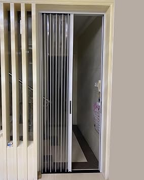 ZIMGOD Accordion Door Interior Folding Sliding Door 28x80 30x80 32x80 36x80 48x80 58x80 60x80 72x80 inch, No Drilling Transparent Accordion Gate, Custom Size Concertina Doors68x80in 172.5x203cm