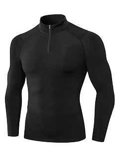 SPVISE Mens Thermal Compression Shirts Long Sleeve Fleece Lined Underwear Tops Cold Weather Running Gear Base Layer Winter