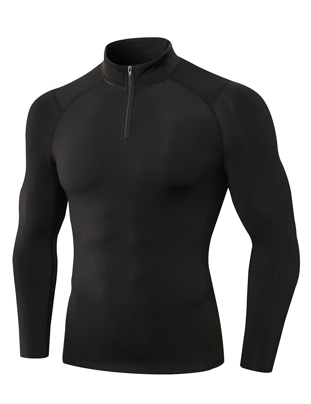 SPVISE Mens Thermal Compression Shirts Long Sleeve Fleece Lined Underwear Tops Cold Weather Running Gear Base Layer Winter