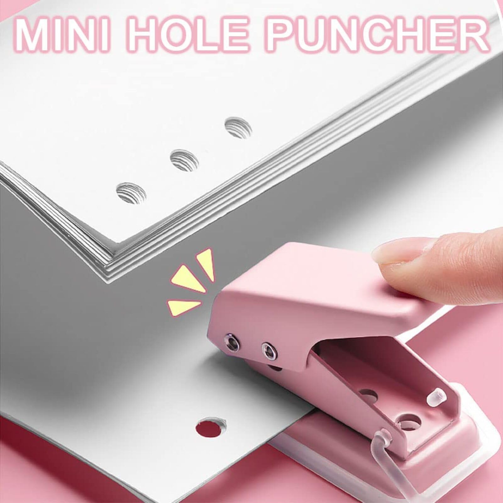 Hole Punch Mini Handheld Portable Puncher Single Hole Puncher Perforator 10 Sheets at One Time for Paper Card Tag.hole puncher mini - Image 2