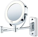 Beurer BS59 - Espejo maquillaje con luz LED, con brazo para pared, 2 espejos en 1, 1 cara vista...