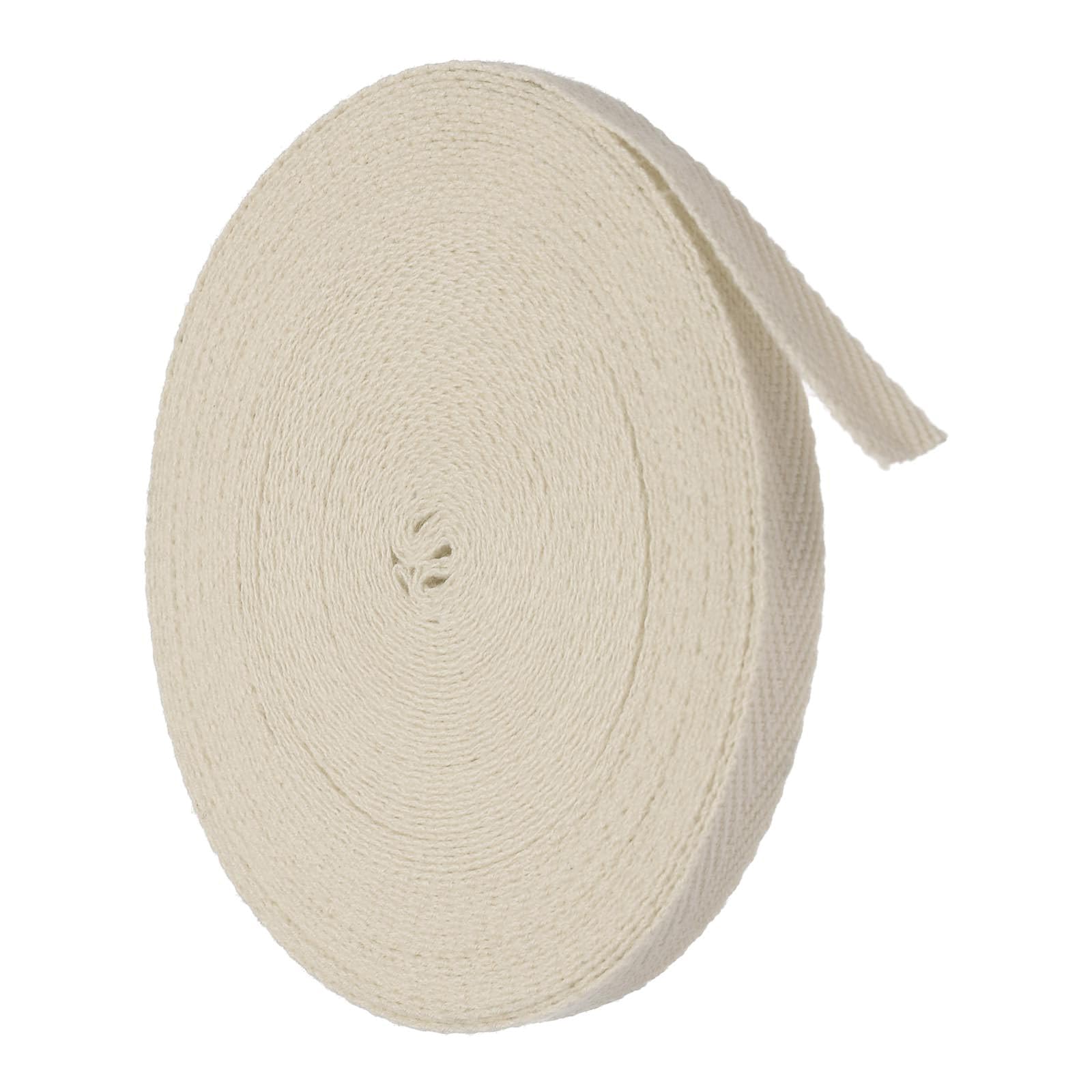 TA-VIGOR Cotton Twill Tape Ribbon 6mm x 10 Yards Herringbone Webbing Beige