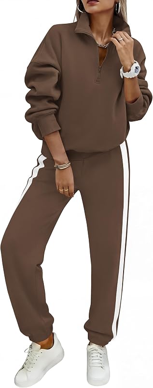 PRETTYGARDEN Womens Sweatsuits 2 Piece Outfits Fall Matching Lounge Sets