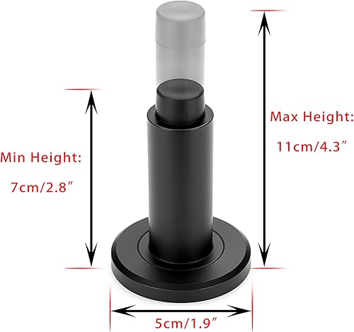 Miniatura 3 de Sumnacon Tope de puerta ajustable y resistente, tope de puerta moderno de acero inoxidable con amortiguador de goma, tope de puerta de metal montado
