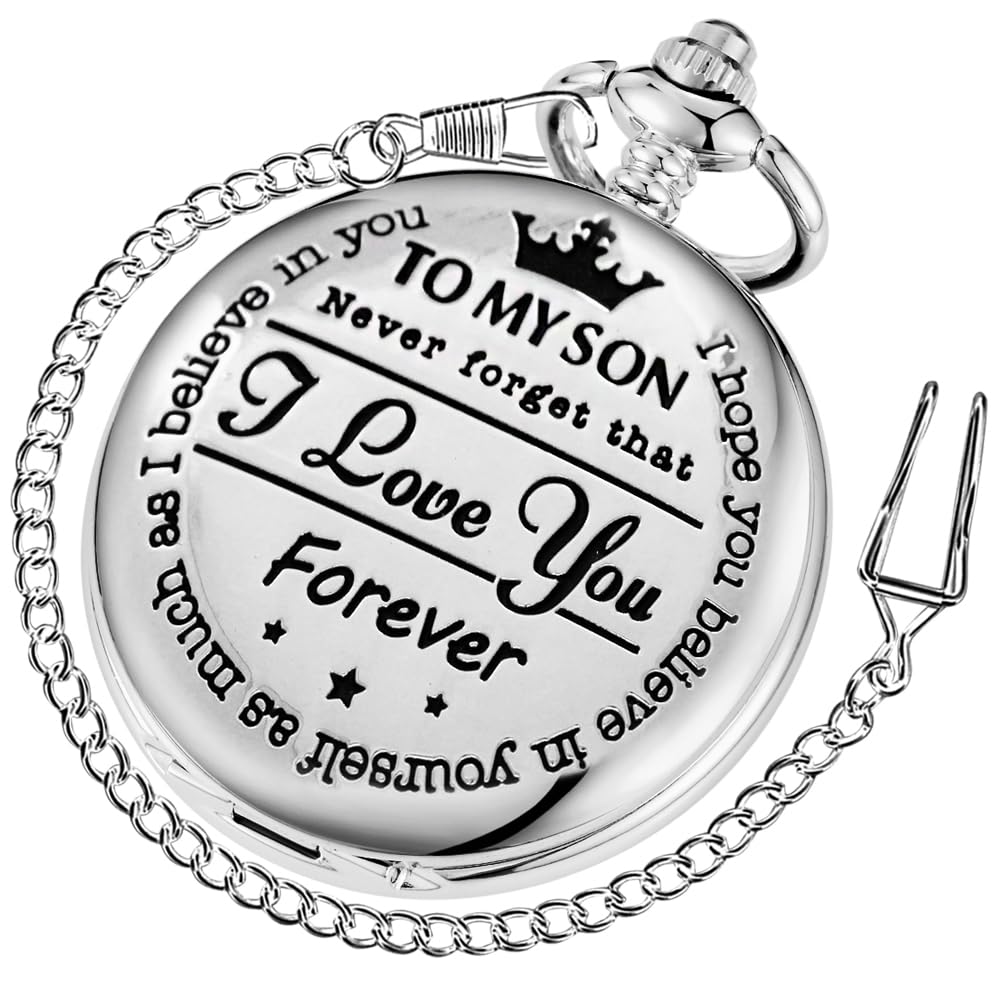 Buy Tiong Engraved Pocket Watch to My Son/Grandson/Dad/Grandpa/Husband/Daughter I Love You