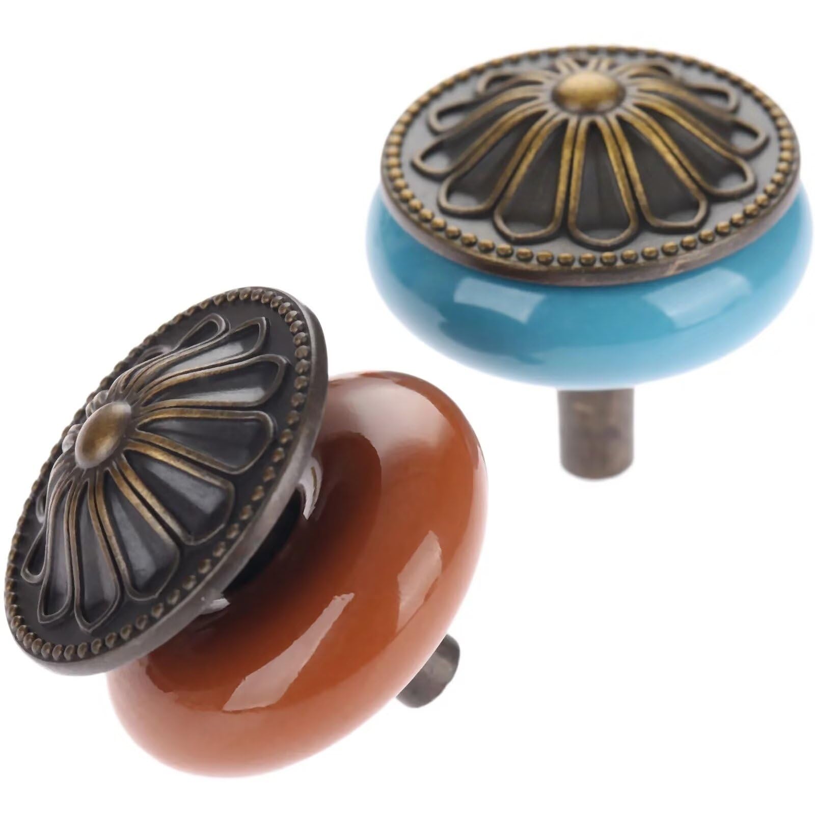 Pomelli in ceramica bronzo anticato per cassetti, armadi, cassetti, ante della cucina, per armadi, cassettiere, cucina, confezione da 20 (grigio)