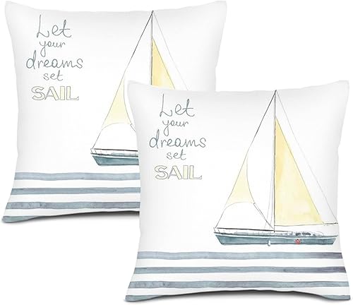 Funda de almohada náutica de lino dos paquetes juego de palabras para interior de yate decoración de otoño Acción de Gracias cosecha para sofá sofá