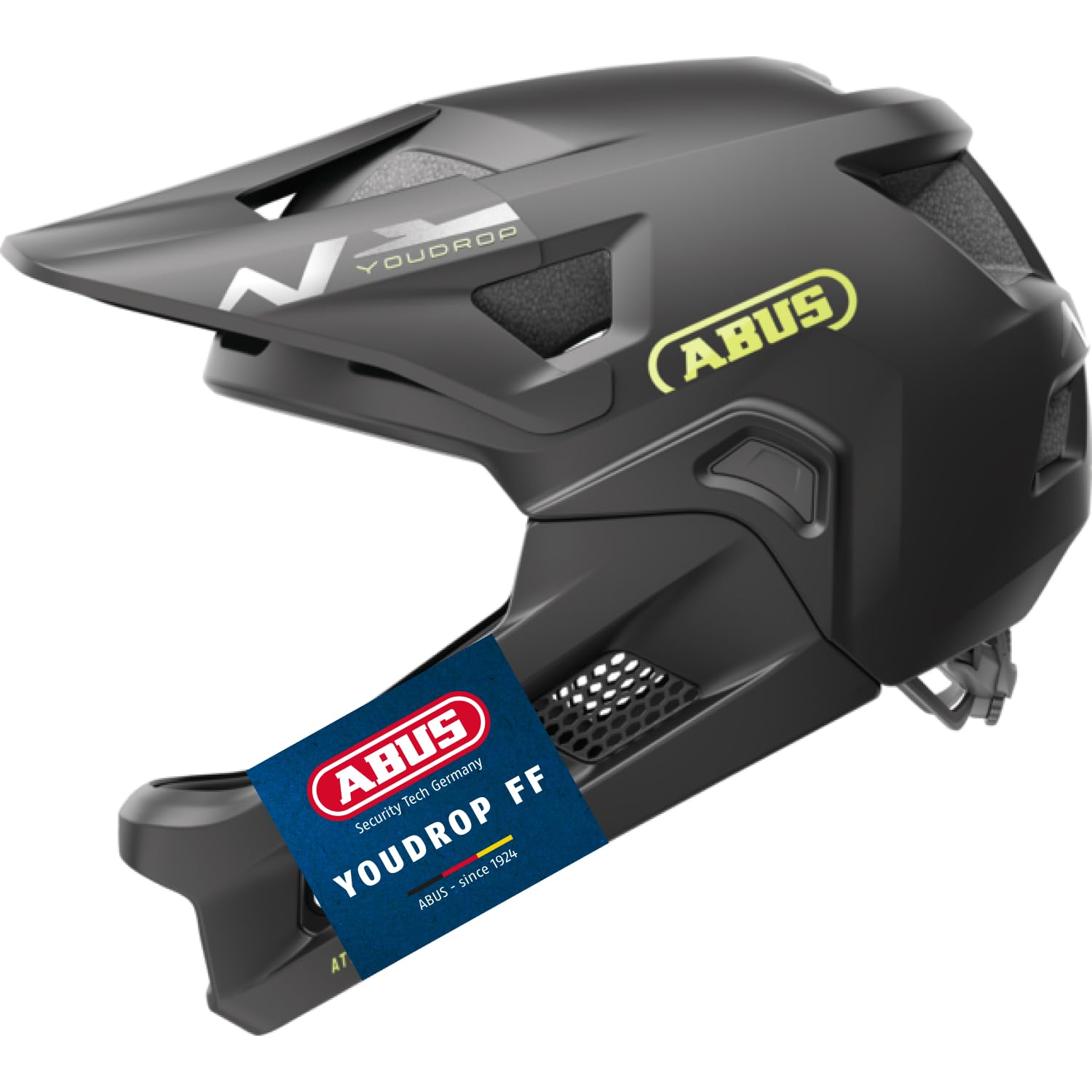 ABUS Casco MTB YouDrop FF - kask integralny dla dzieci i młodzieży - z odpinaną osłoną podbródka