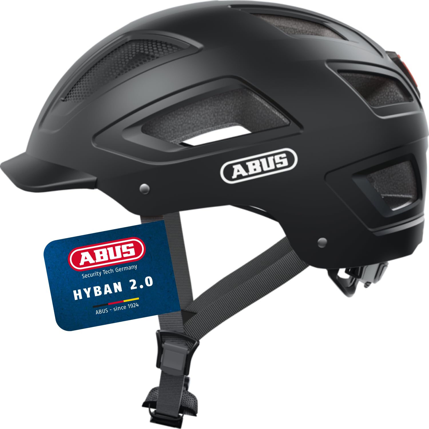 ABUS Stadthelm Hyban 2.0 - Fahrradhelm mit Rücklicht, ABS-Hartschale, guter Passform - für Damen und Herren