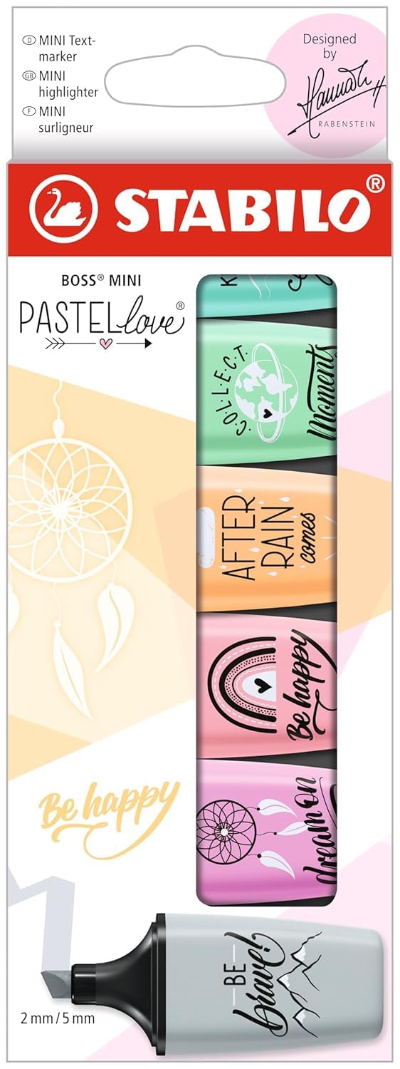 STABILO - Marcador STABILO BOSS MINI Pastellove 2.0 - Estuche con 6 colores pastel