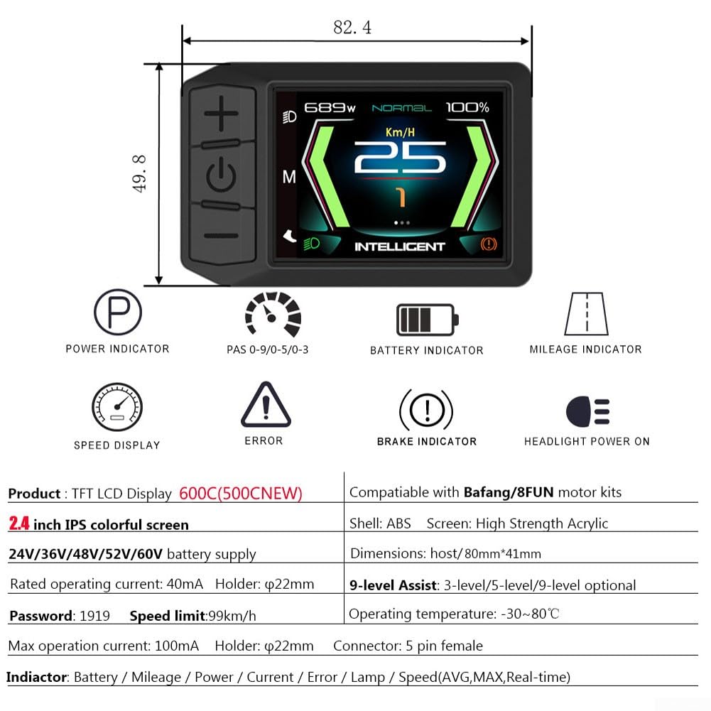 Hasaller Elektrische Fiets Displays Elektrische Fietsen 600C KAN Protocol Display E-bike Displays Elec-tric Fiets LCD Dis-play E-Bike Dis-play Meter Bedieningspaneel voor Bafang M510 M-600 M500 Hasaller Elektrische Fiets Displays Elektrische Fietsen 600C KAN Protocol Display E-bike Displays Elec-tric Fiets LCD Dis-play E-Bike Dis-play Meter Bedieningspaneel voor Bafang M510 M-600 M500