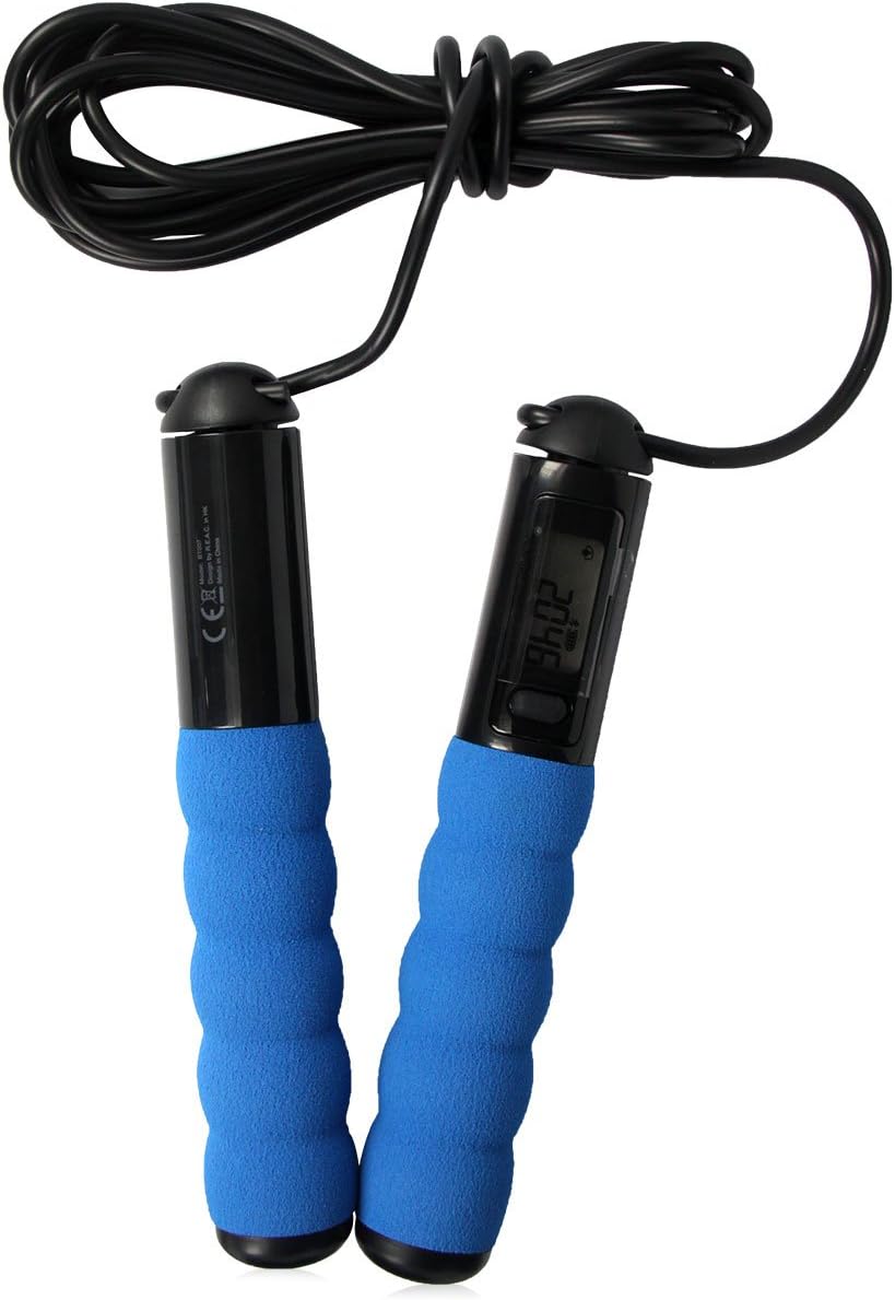 Smart LCD Jumping Rope Skipping Rope Jump Ropes-App Control Fitness Equipment-Blue