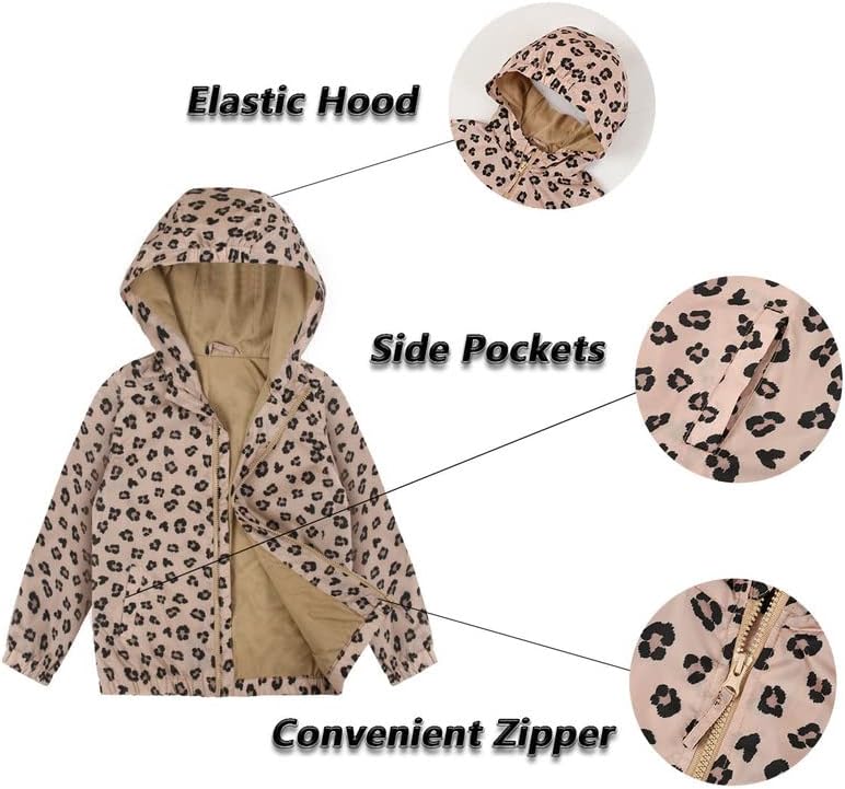 JOYSON Girls Rain Jacket Lightweight Windbreaker Jacket Kids Waterproof Outerwear Raincoat with Hood - Image 3