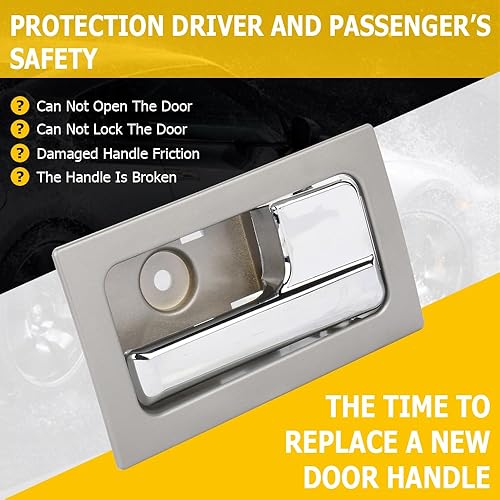 Miniatura 5 de OCPTY Reemplazo de la manija de la puerta interior izquierda del conductor del pasajero para Ford F-150 Cromo 222163604233 9L3Z-1522601-CB