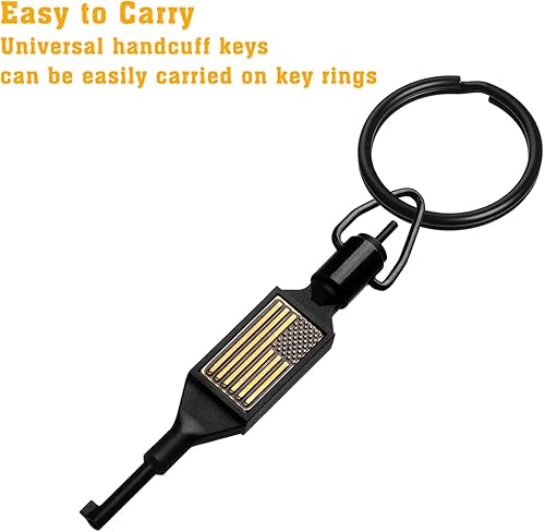 Miniatura 4 de JOTOVO Llave plana giratoria para esposas llave universal con llavero desmontable que se adapta a la serie estándar de puños de mano paquete de 2