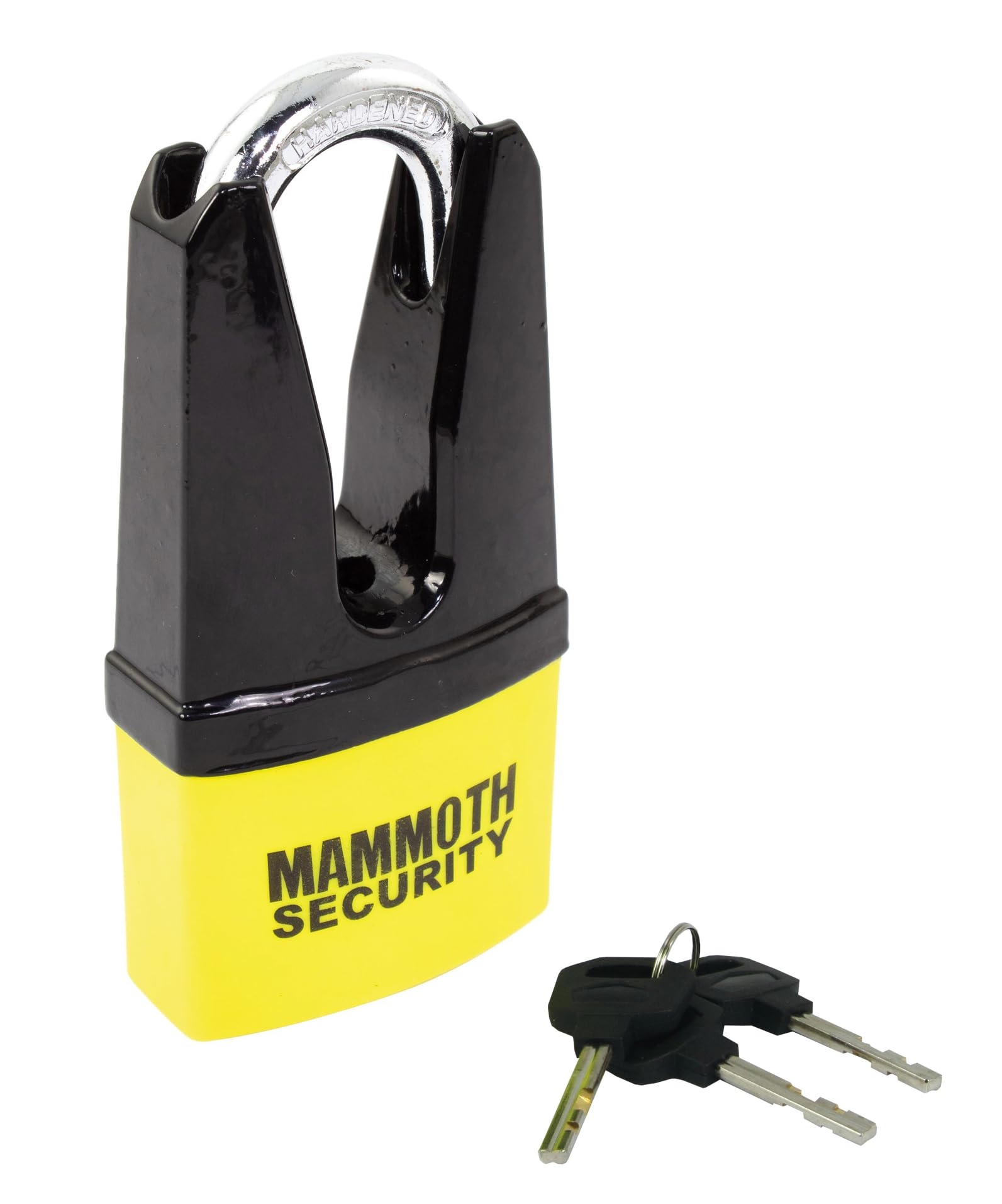 Mammoth Security Yellow Motorcycle Disc Lock/Shackle Padlock Security Maxi 2 In 1 For Motorcbike Motocross Scooter E-Bike
