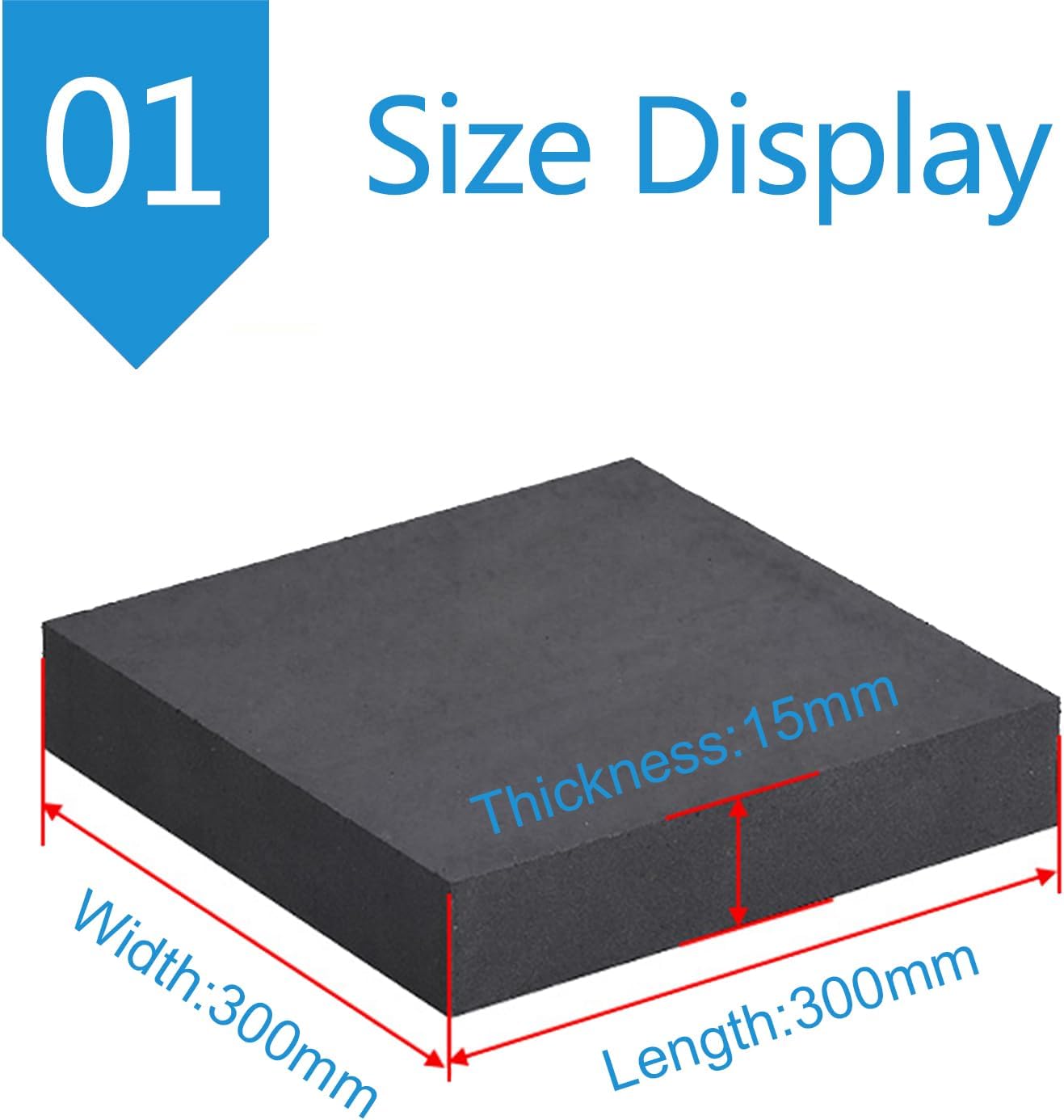 Anti-Vibration pad,Damping Rubber pad, Rubber Sheet Washing Machine Mat Shock Absorption Anti-Slip 30cm X 30cm Multiple Thicknesses(Thickness:15mm)