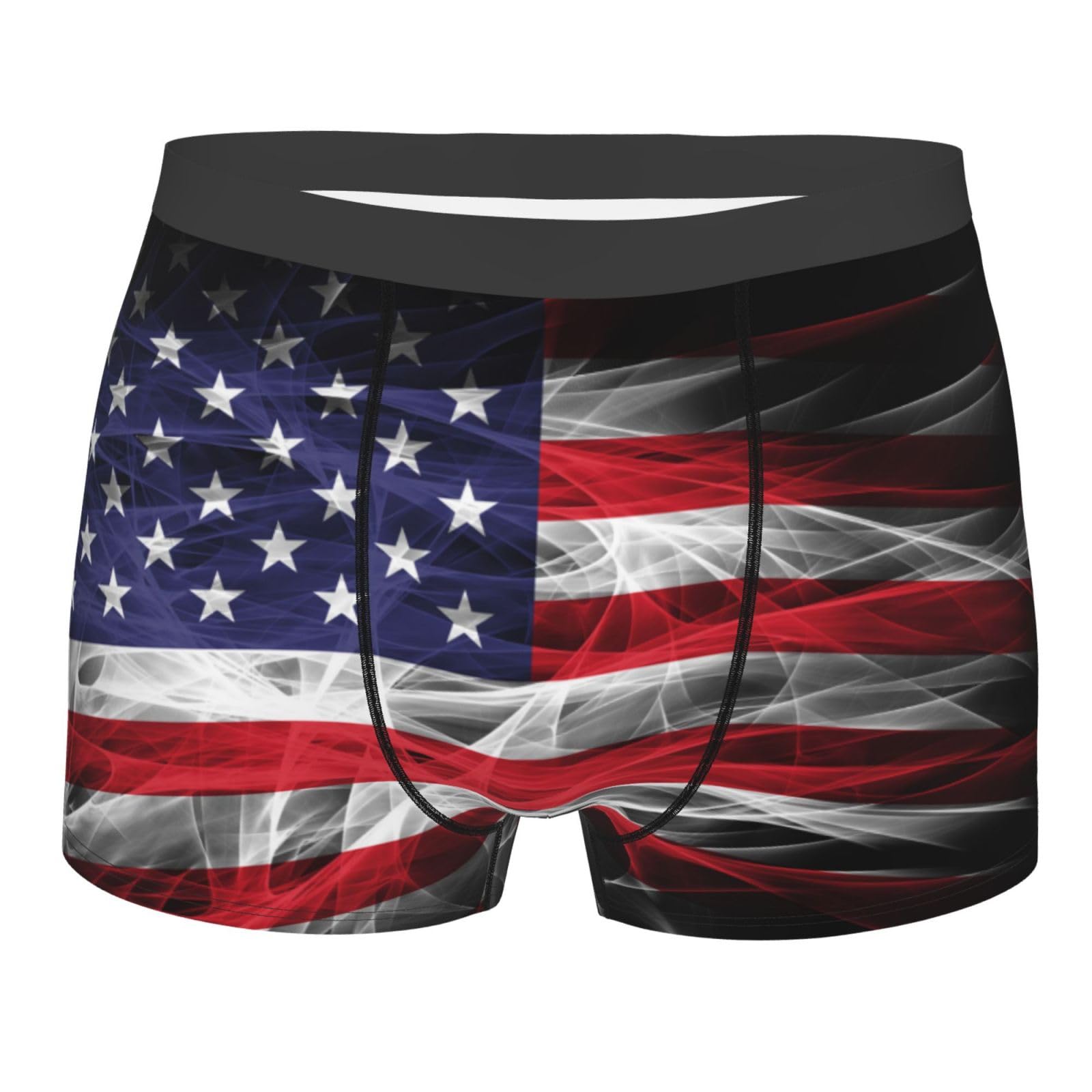 Melbrakin Men's American Flag Underwear Breathable Boxer Briefs Stretch Trunks