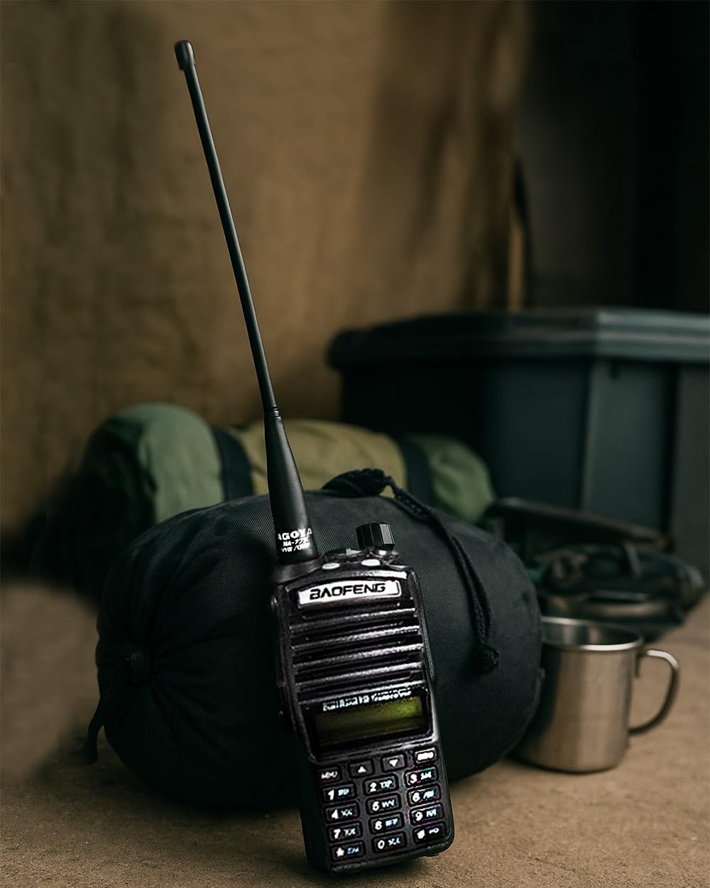 Authentic Genuine Nagoya NA-771C (Commercial Frequency Tuned) 15-Inch Whip VHF/UHF (155/455Mhz) Antenna SMA-Female for BTECH and BaoFeng Radios