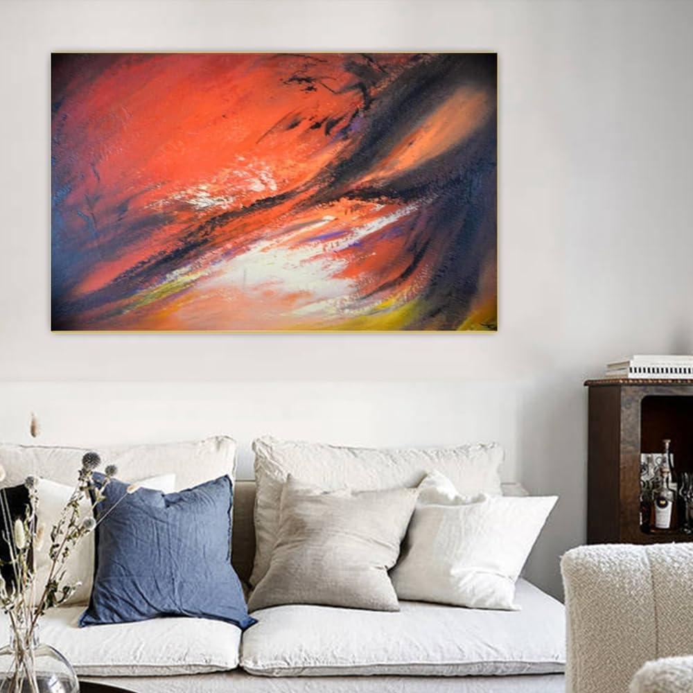 LATAFA Zao WOU Ki Affiche Et Estampes Zao WOU Ki Créativité Peinture Sur Toile Zao WOU Ki Art Mural Zao WOU Ki Photos Modernes Pour La Décoration D'intérieur 50x70cm Sans Cadre