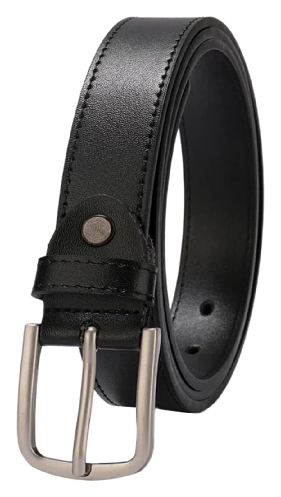dfEDRd Ladies Waist Belt, 85-130cm Ladies Black Leather Belt, Business Casual Adjustable Pin Buckle Waistband(Black pin,110 (Waist 95))