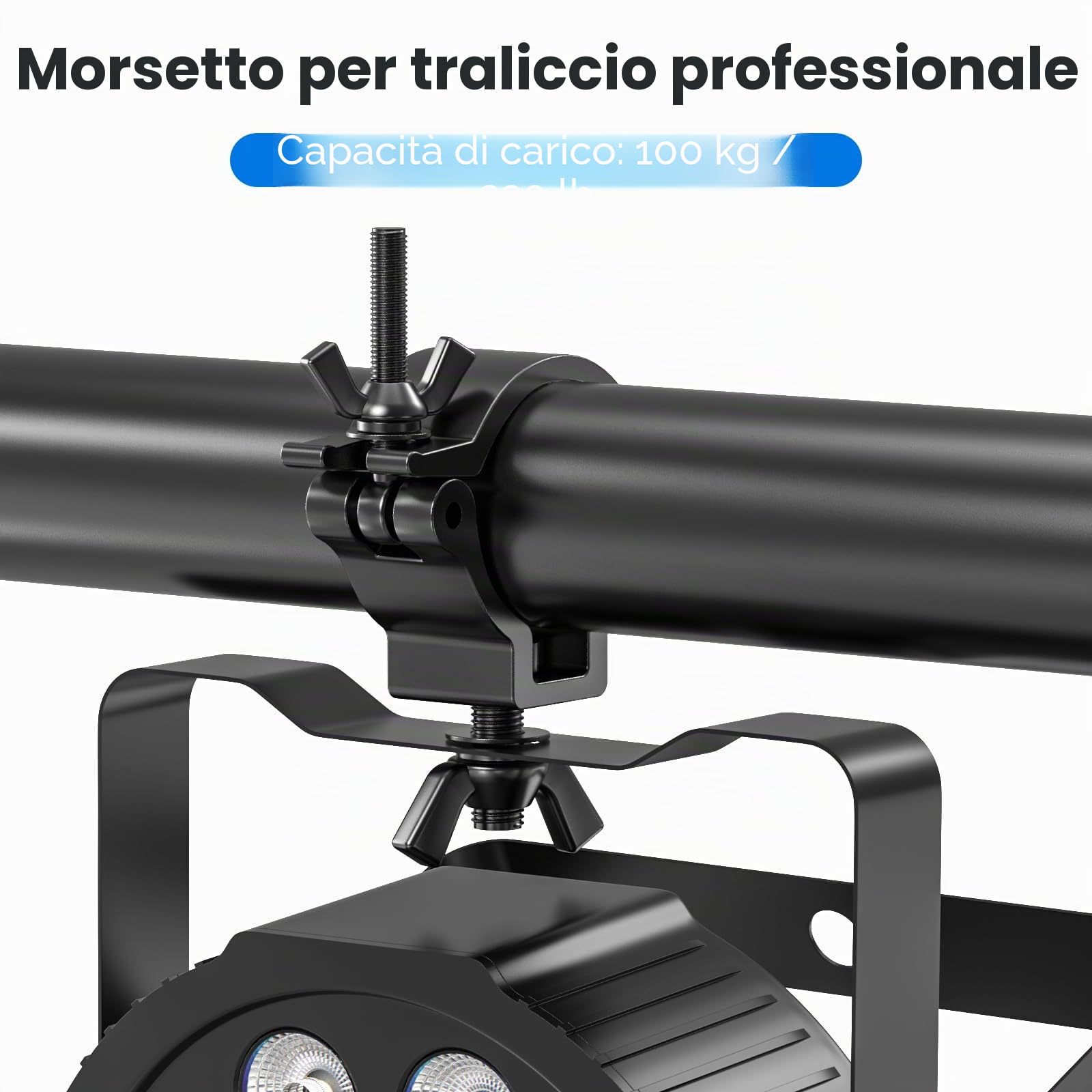 4 pezzi Truss Morsetto per Luci Scena Morsetto per Traliccio Luci di Lega di Alluminio Heavy Duty Morsetto per Teste Mobili LED par Luci del palcoscenico Adatto per Tubi da 48-52 mm