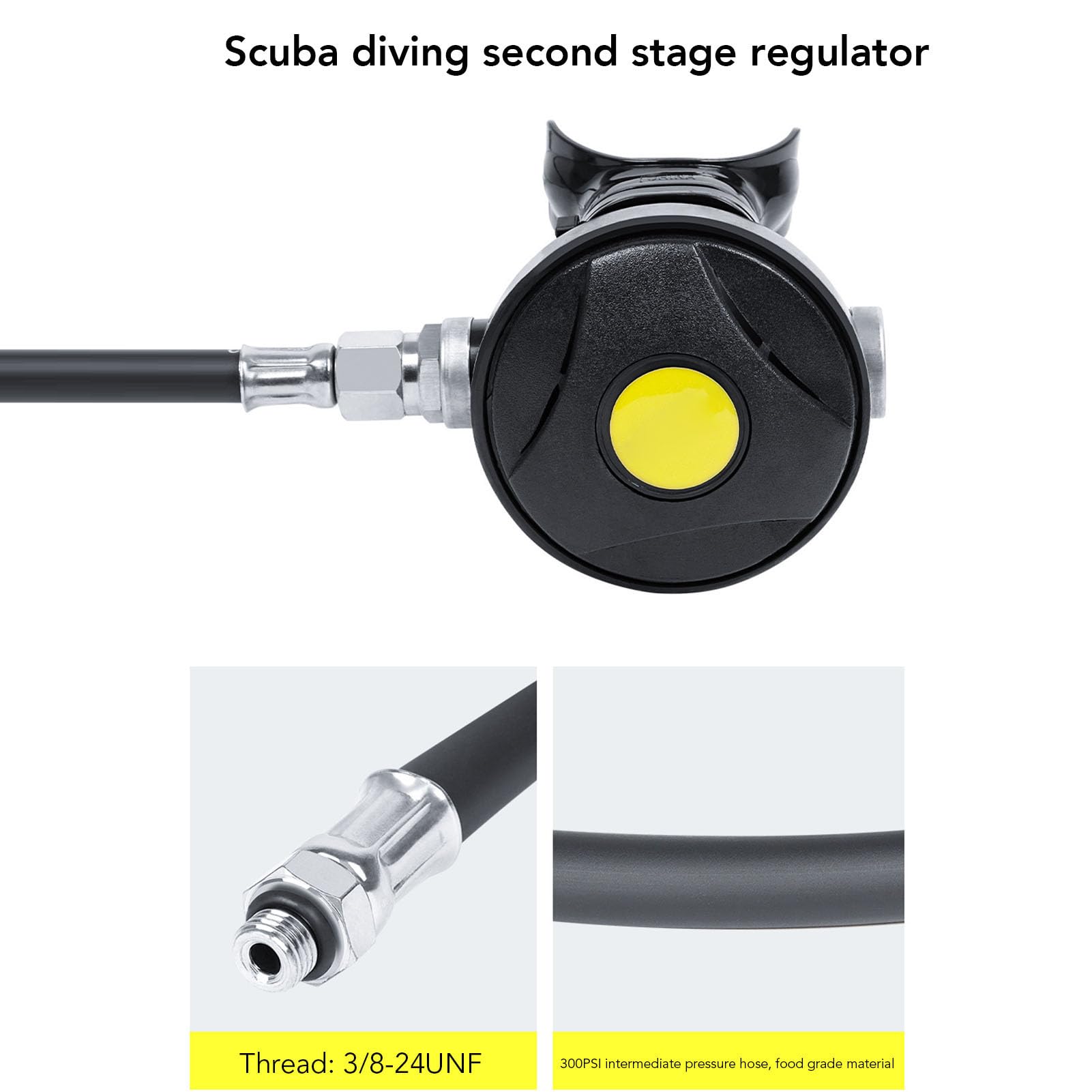 RiToEasysports Regolatore di Immersione, Set di Regolatore con Lega di Alluminio, 2 Calibri, 2 Tubi per Respirazione Subacquea, per Diving, Snorkeling, e Acquapazza