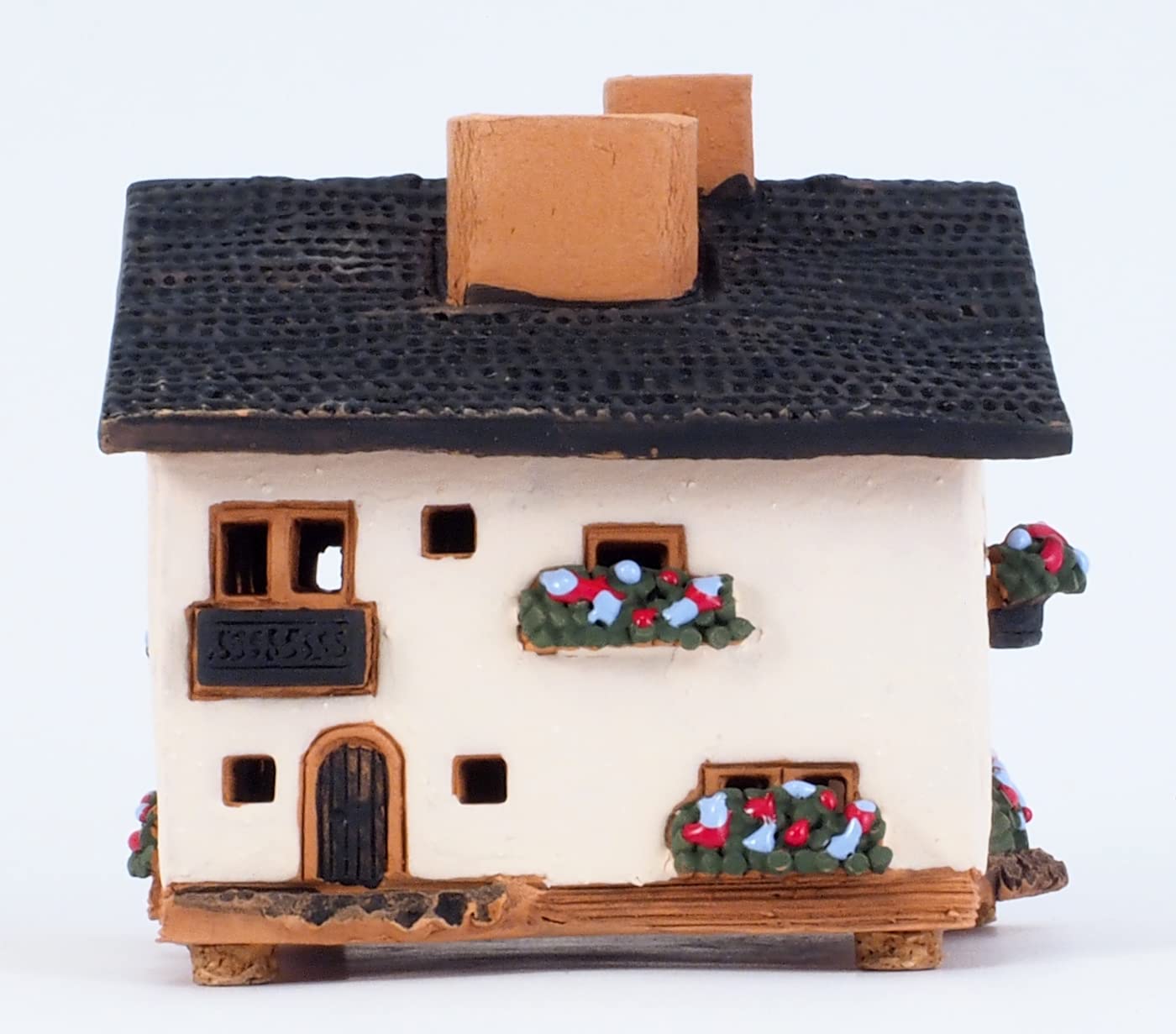 Ceramiczny domek świetlny, rękodzieło, miniaturowa artystyczna skrzynka na biżuterię w Seefeld, Austrii, A237AR