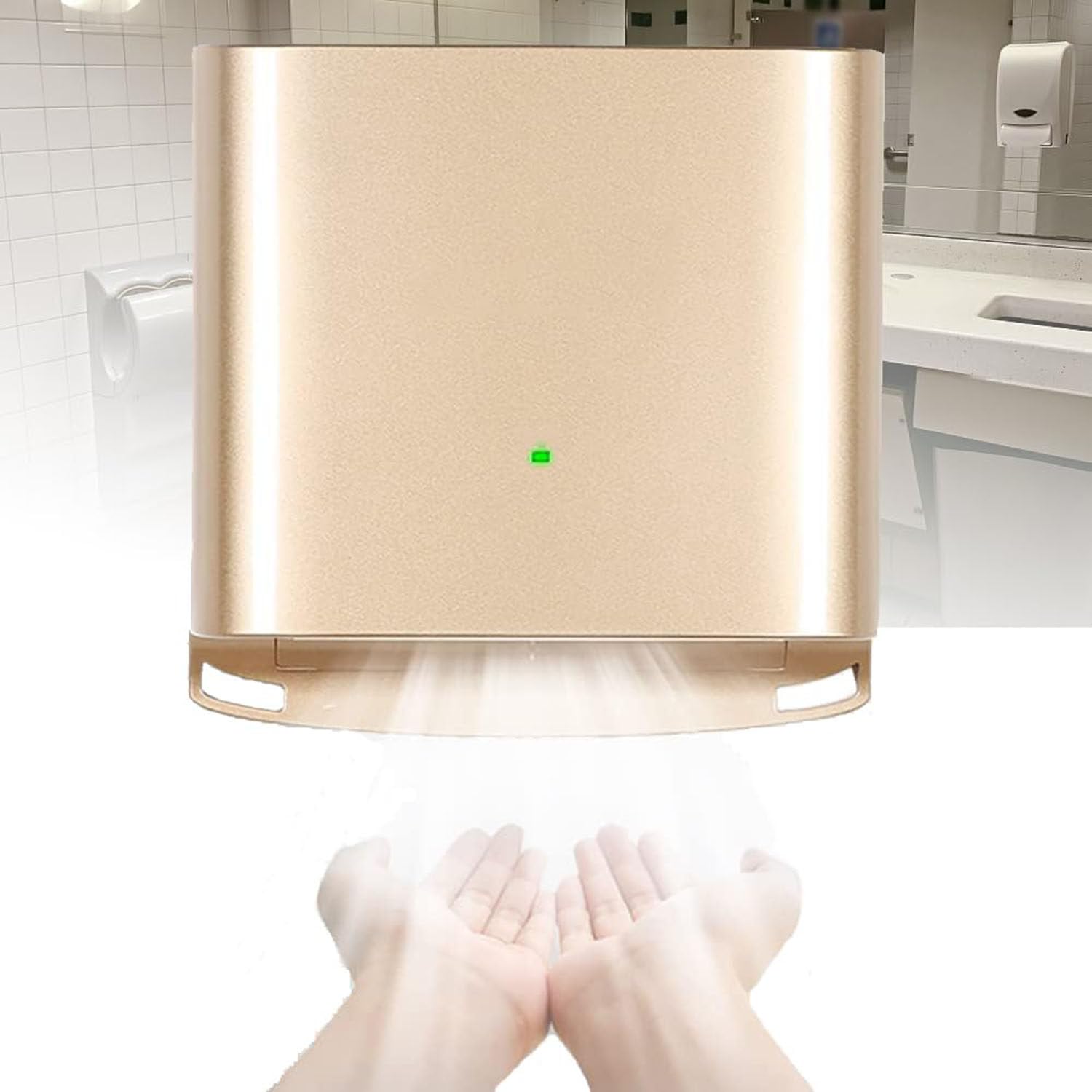Electric Automatic Induction Hand Dryer, High Speed Energy Saving Electric Hand Drying Machine, Intelligent Induction (Gold)