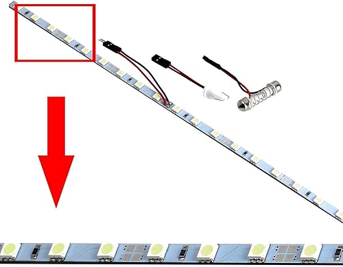 Vista 11 de iJDMTOY: luz de tira LED para el área de carga de la camioneta o iluminación interior, xenón 18-SMD-5050, Blanco Xenón