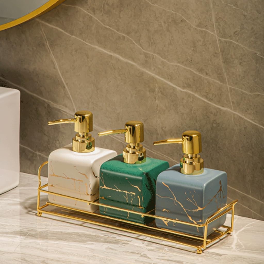 ソープディスペンサー、ポンプディスペンサーボトル、シャワーローションボトルメッキプラスチックポンプディスペンサーセラミックコンテナカ