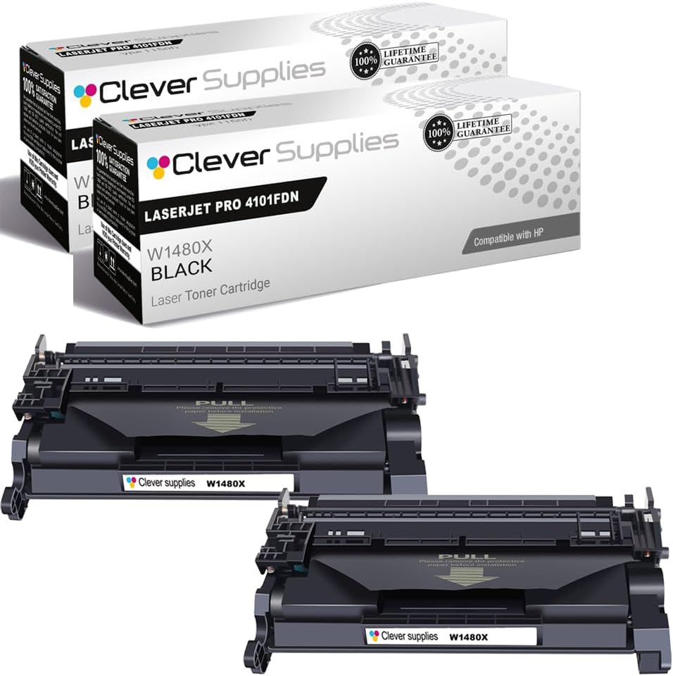 CS Replacement Compatible with HP PRO 4101FDN Toner Cartridge W1480X to use with PRO 4001DN 4001DW 4002DN 4101FDN 4101FDW (Black, 2-Pack)