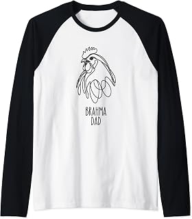 Line Art Best Chicken Dad Men - Brahma Raglan Baseball Tee