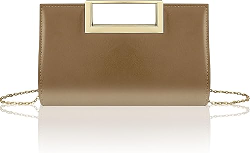 Gets Bolso de mano para mujer, de piel sintética, bolso de noche para formal, boda, fiesta, bolso cruzado pequeño con cadena